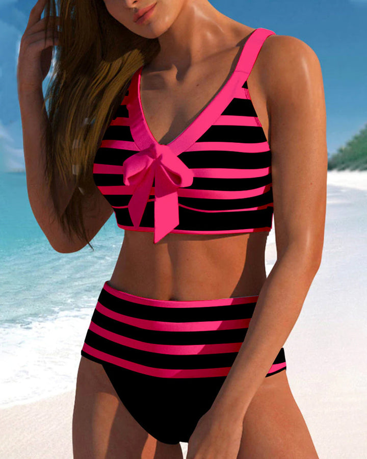 Laluna® | Pruhované bikiny s vysokým pasem