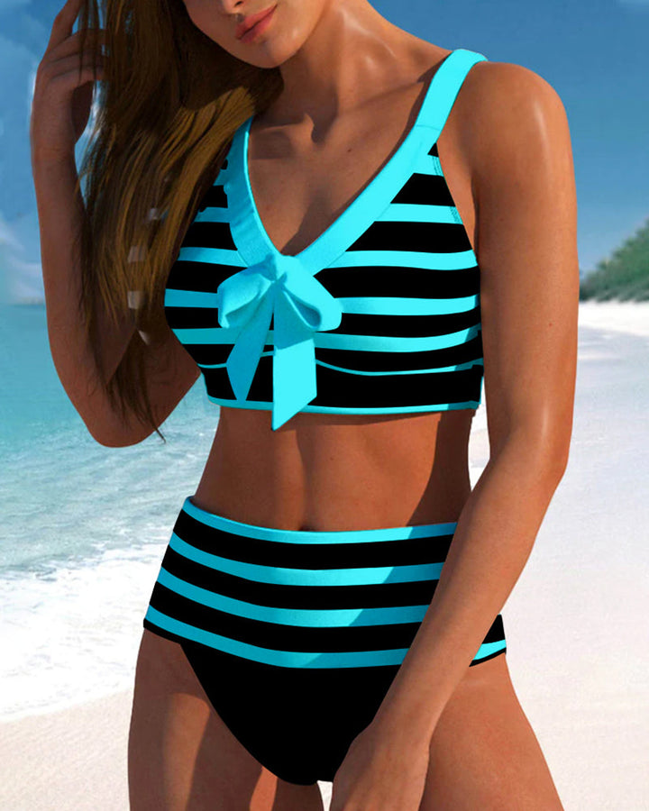 Laluna® | Pruhované bikiny s vysokým pasem