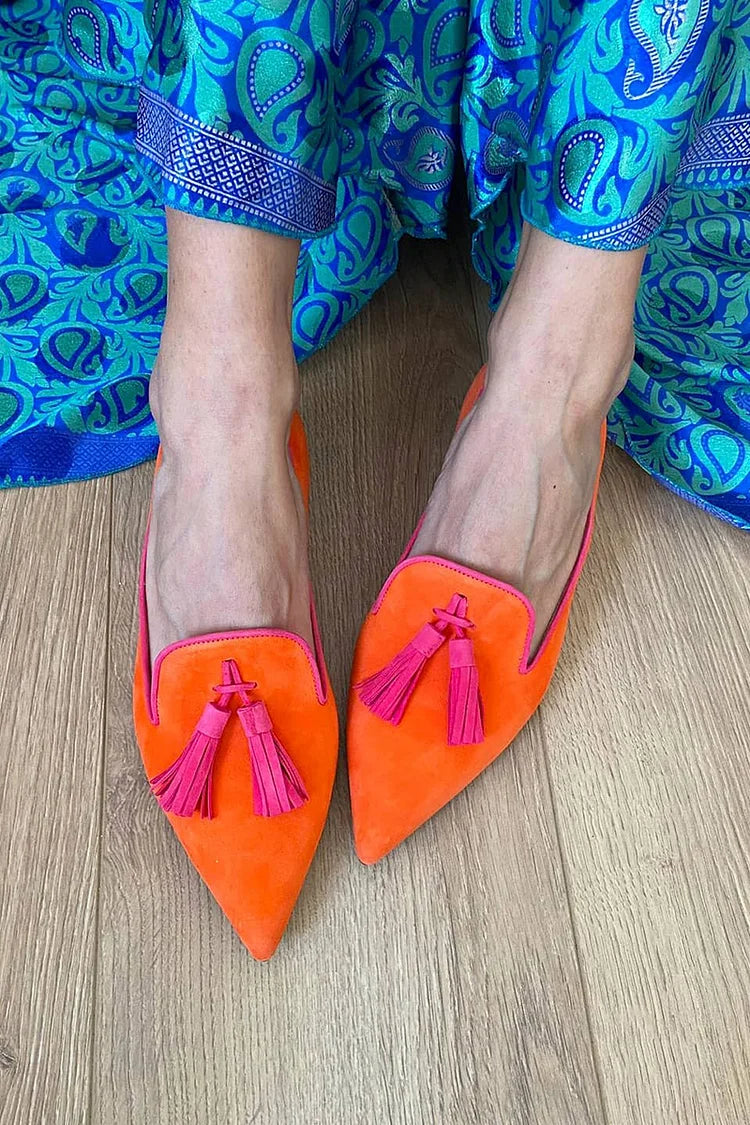 Portia | Boho mokasíny s třásněmi