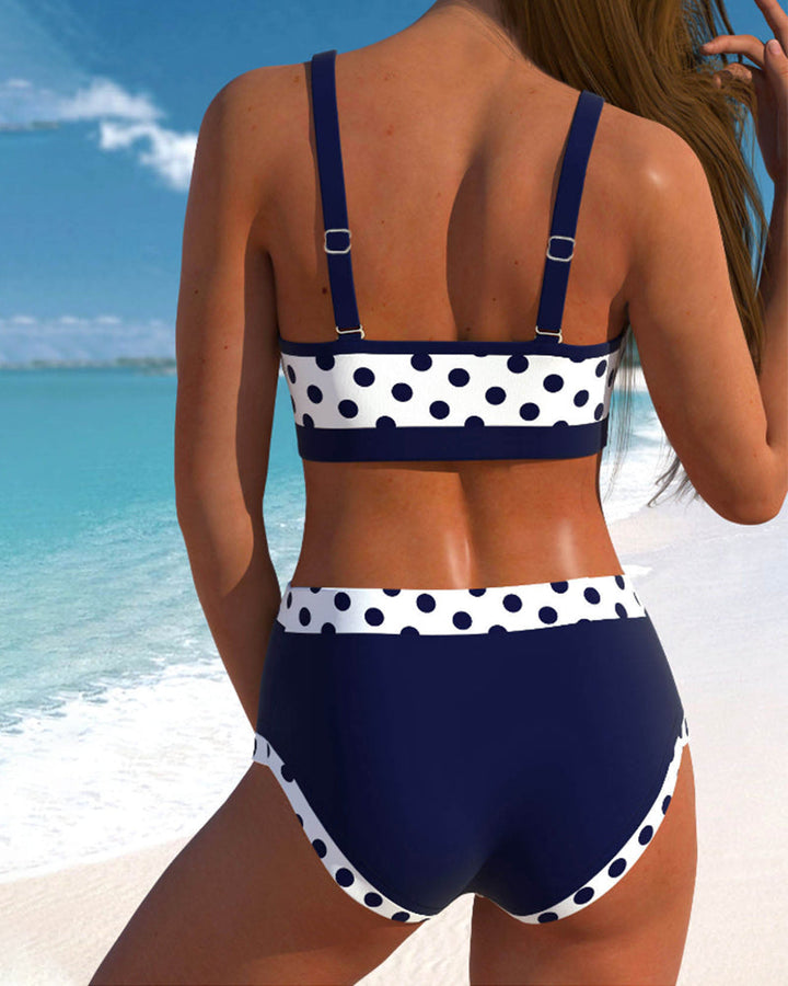 Lea - Bikiny s vysokým pasem a puntíkovým designem