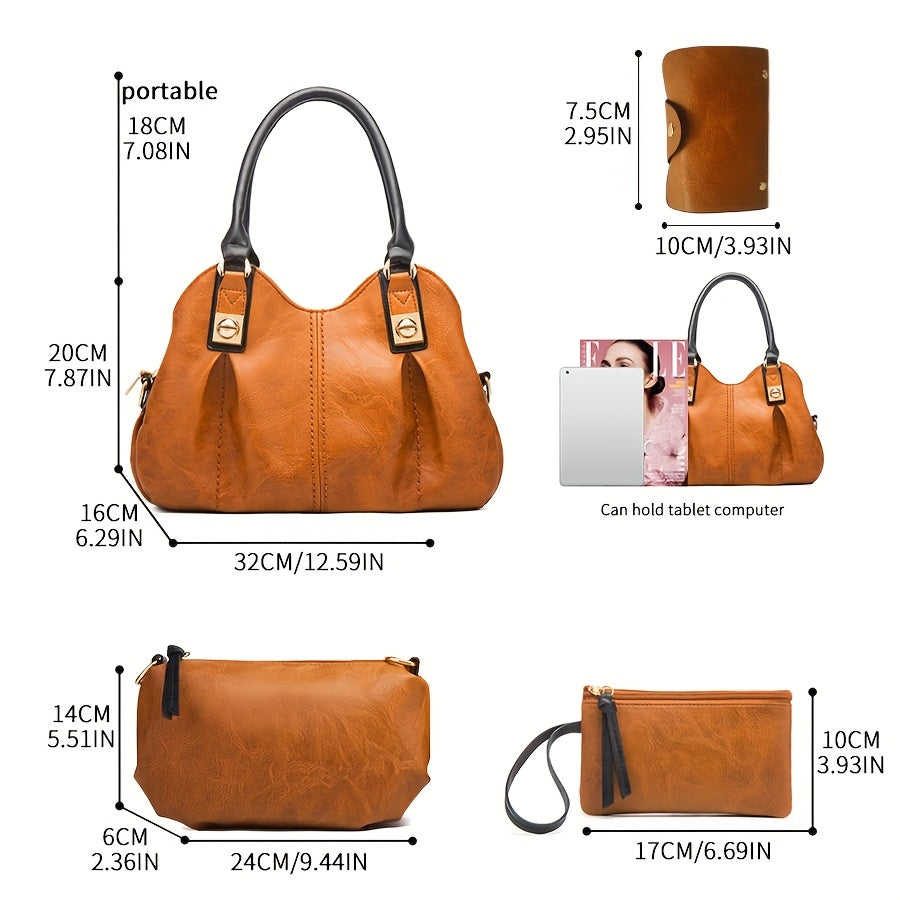 Zoe - Vintage 4-dílná sada kožených tašek