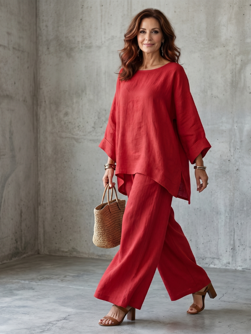Pavla | Oversize komplet s tunikou a širokými kalhotami
