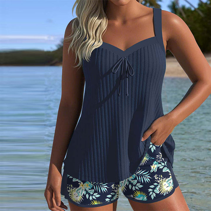 Laluna® | Tankini s pruhovanými dvoudílnými plavkami