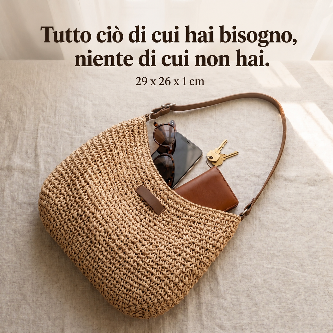 Colomba | Elegantní tkaná taška - Tmavě béžová