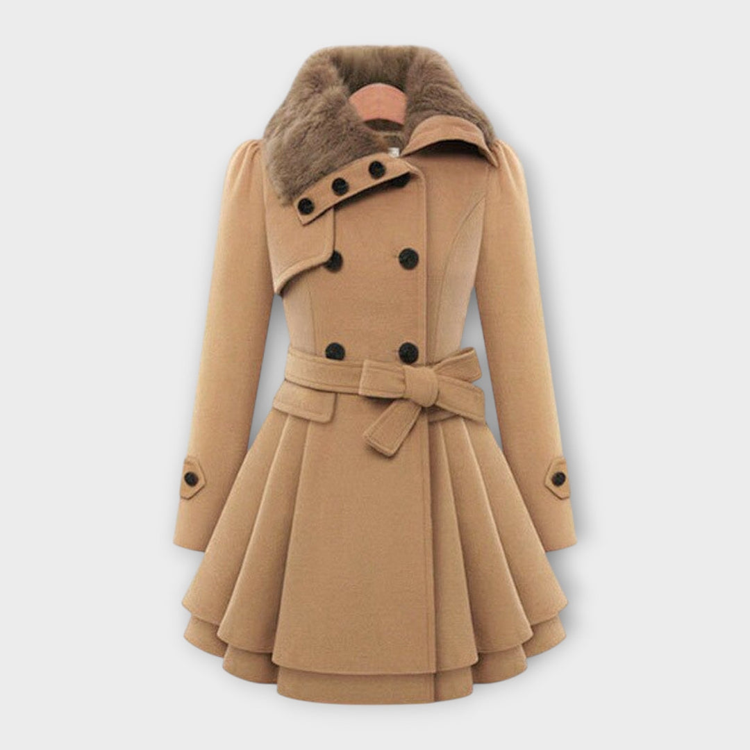 Emma - Elegantní kabát s umělou kožešinou