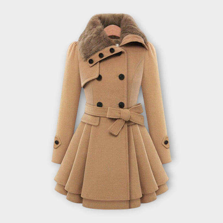 Emma - Elegantní kabát s umělou kožešinou