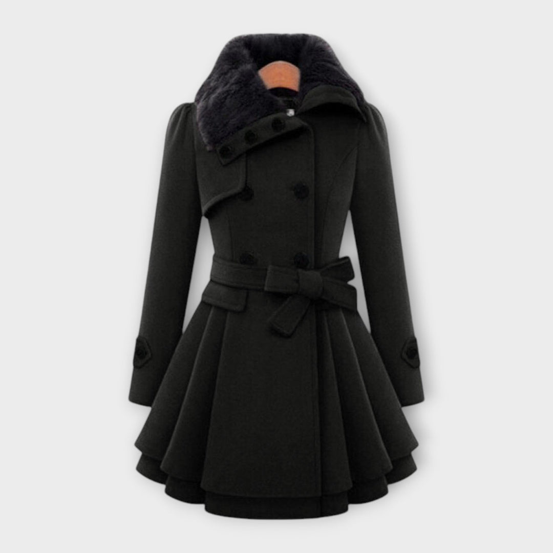Emma - Elegantní kabát s umělou kožešinou