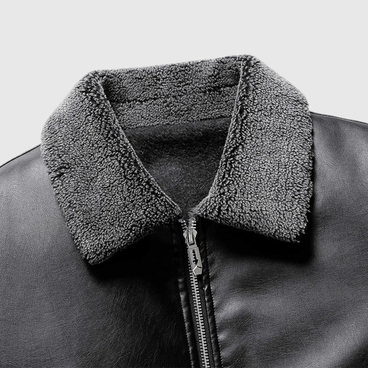 Kožel | Kožená bunda — černá a hnědá