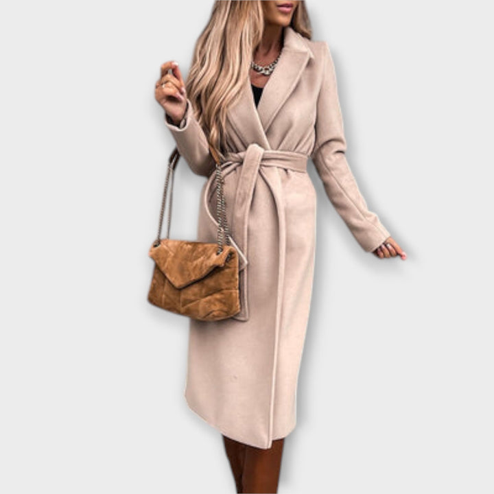 Eliza - Dlouhý kabát s páskem ve stylu