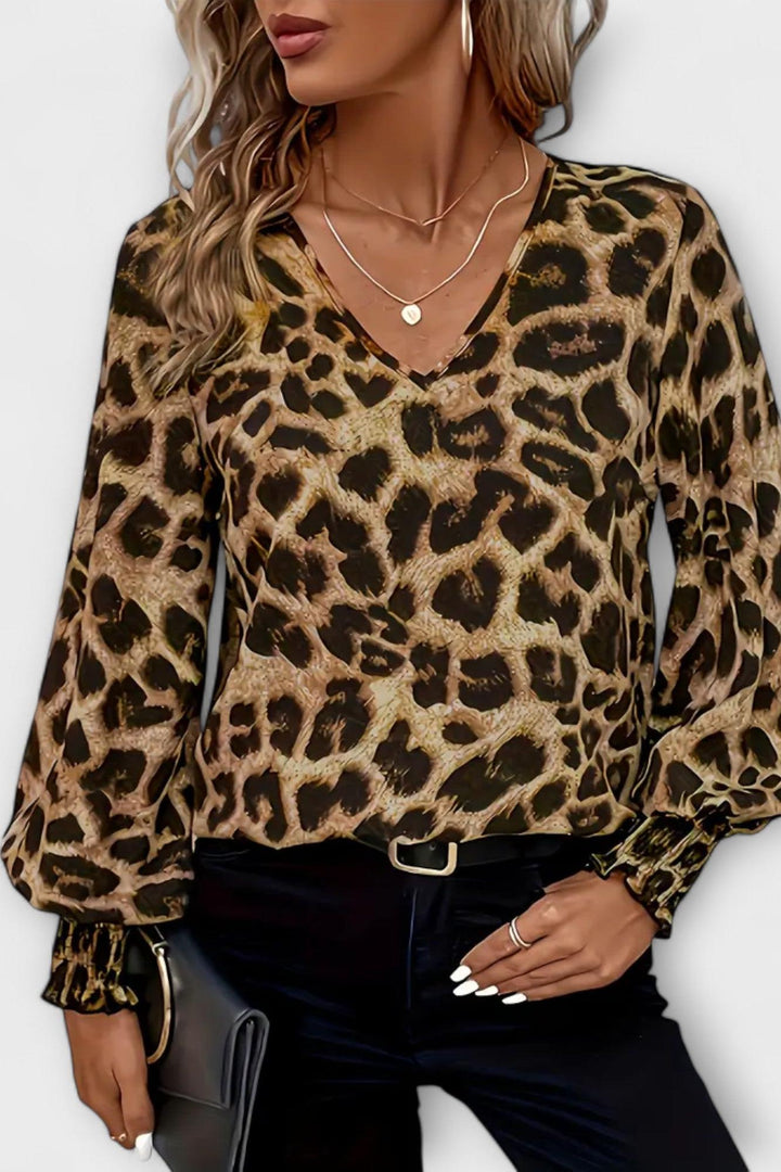 Susana - Stylová leopardí vzorovaná blůza