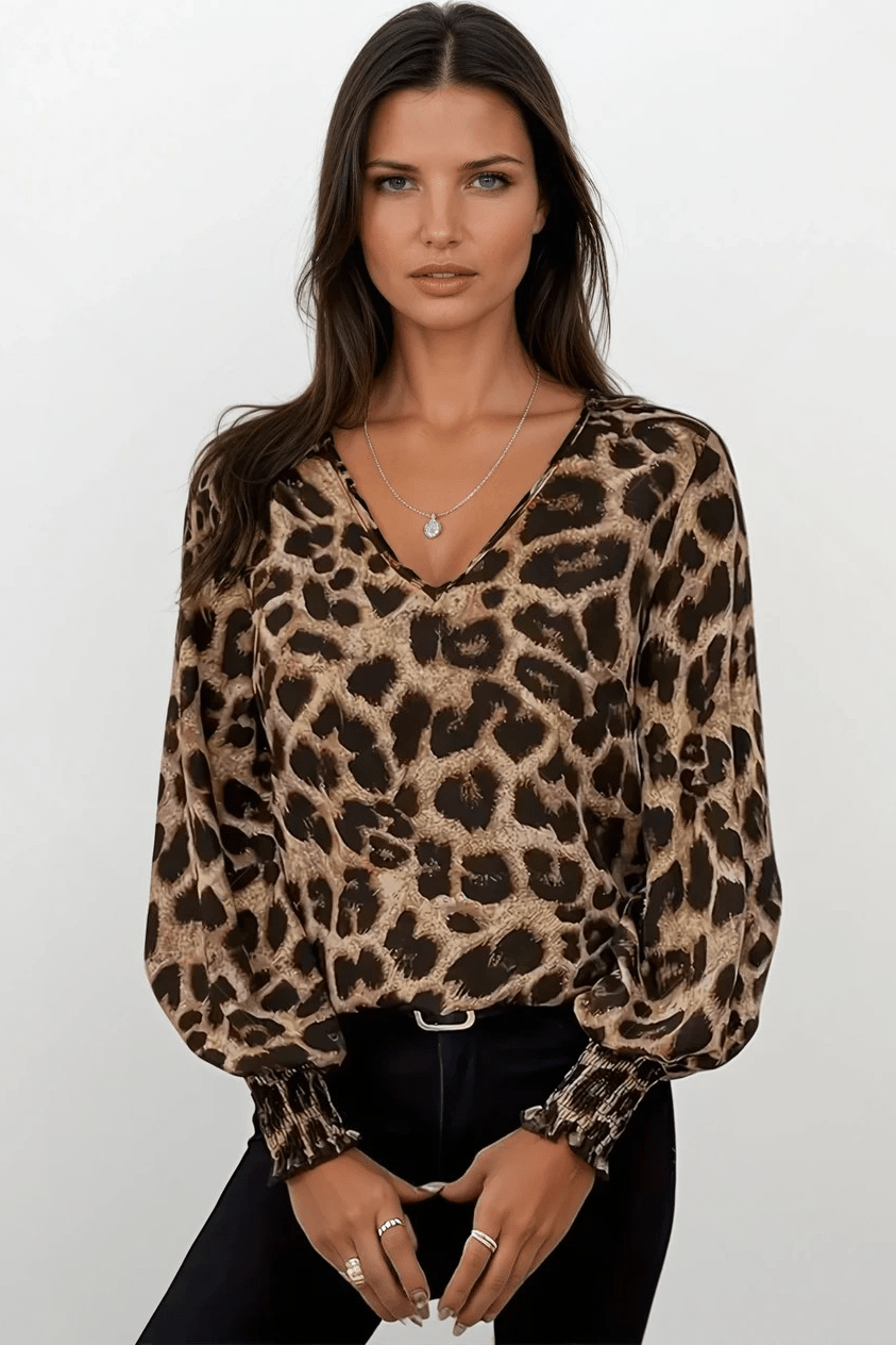 Susana - Stylová leopardí vzorovaná blůza
