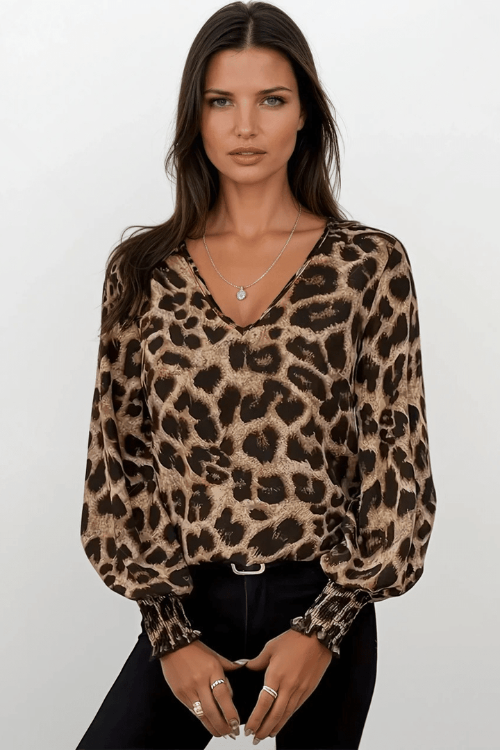 Susana - Stylová leopardí vzorovaná blůza