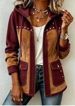 Camille™ | Mikina s kapucí ve stylu patchwork
