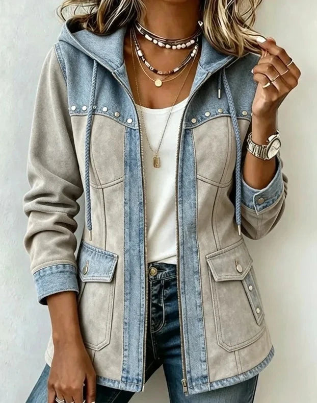Camille™ | Mikina s kapucí ve stylu patchwork