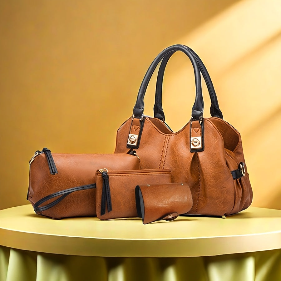Zoe - Vintage 4-dílná sada kožených tašek