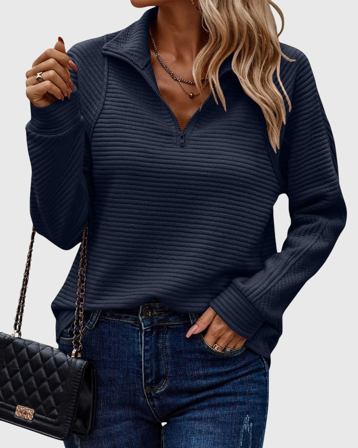 Nora | Stylový svetr s polo zipem