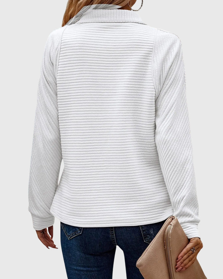 Nora | Stylový svetr s polo zipem