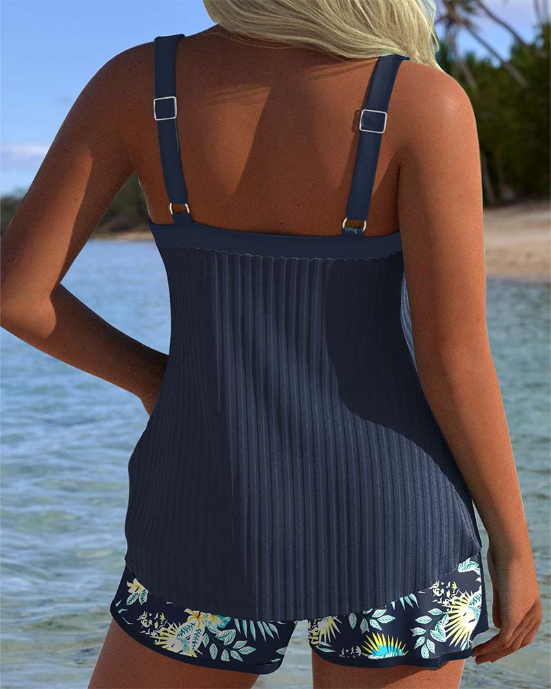 Laluna® | Tankini s pruhovanými dvoudílnými plavkami