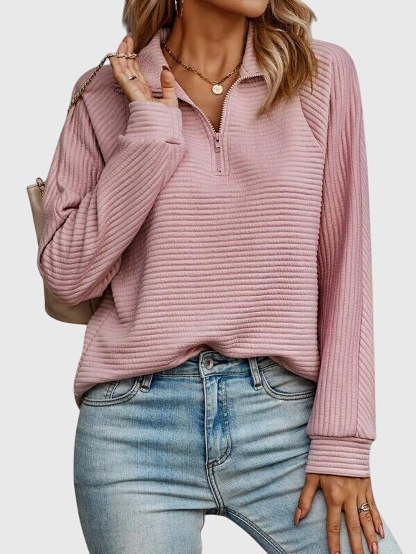 Nora | Stylový svetr s polo zipem
