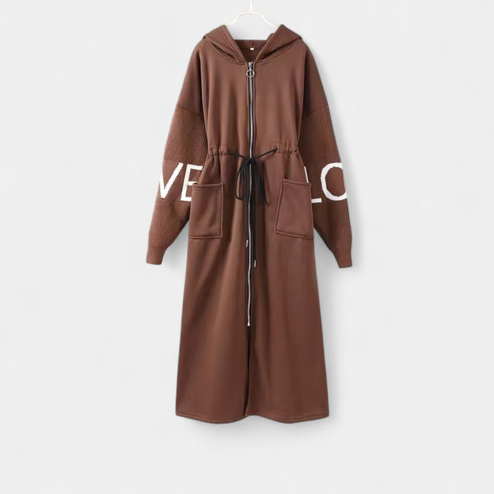 Manca – Elegantní kardigan ve stylu kabátu s kapucí