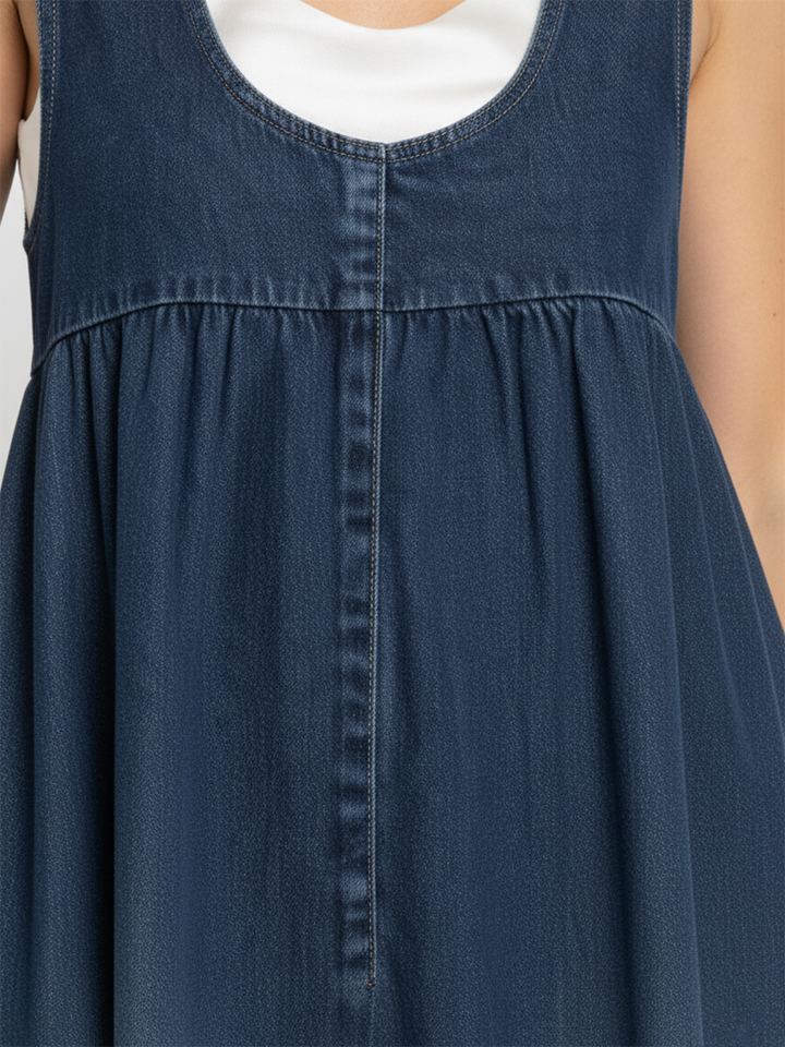 Kamila - Maxi šaty z opraného vintage denimu